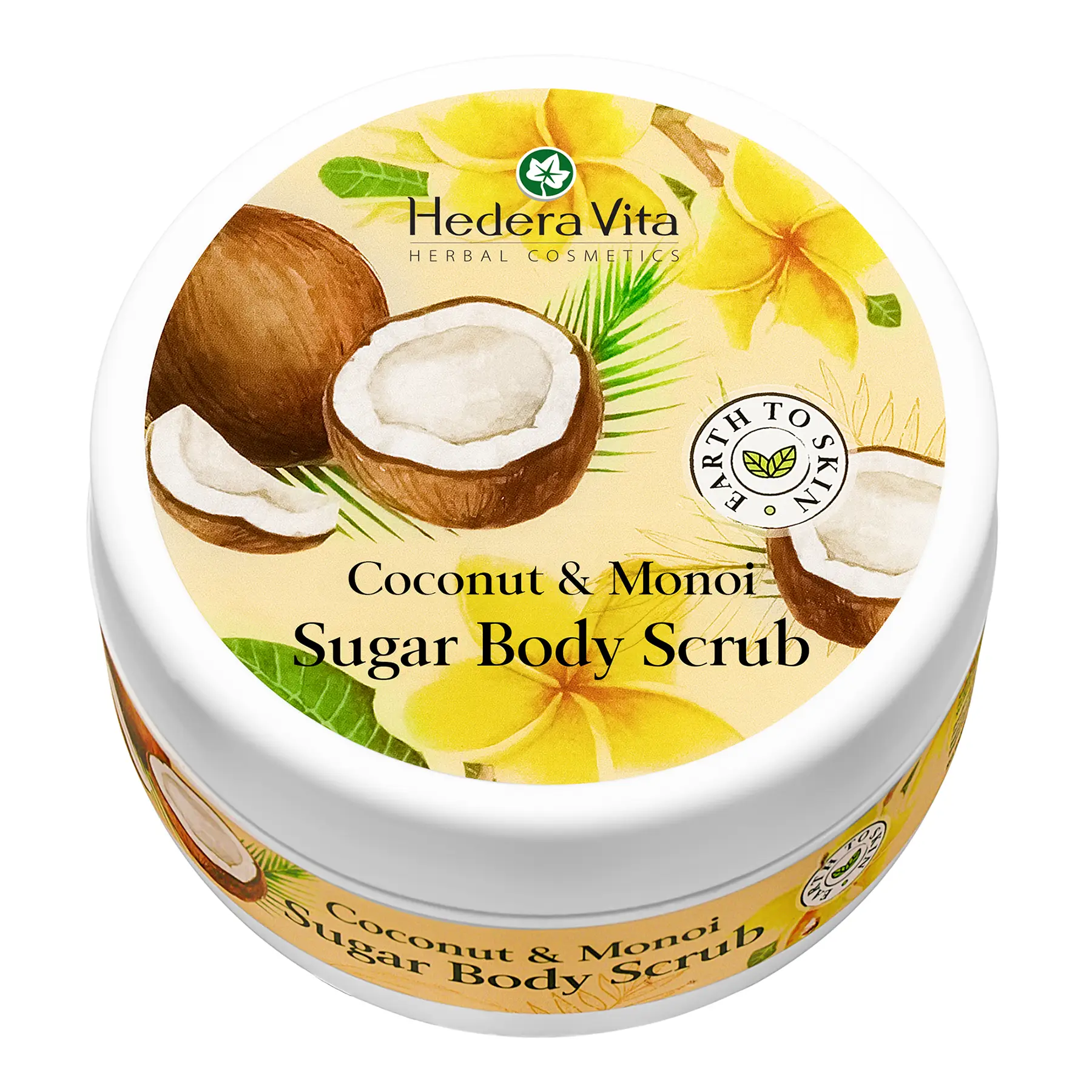 Šećerni piling za tijelo sa kokosom i monoi uljem - EARTH TO SKIN, 340 g